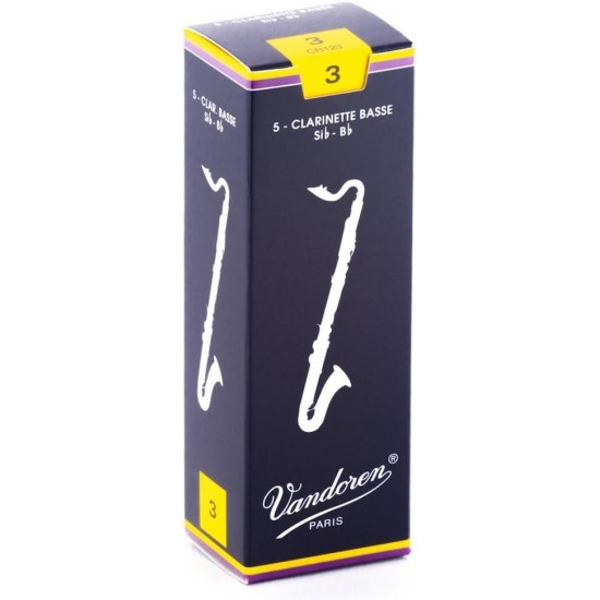 Vandoren CR123 Bass Clarinet Traditional Reeds, Extremely Flexible