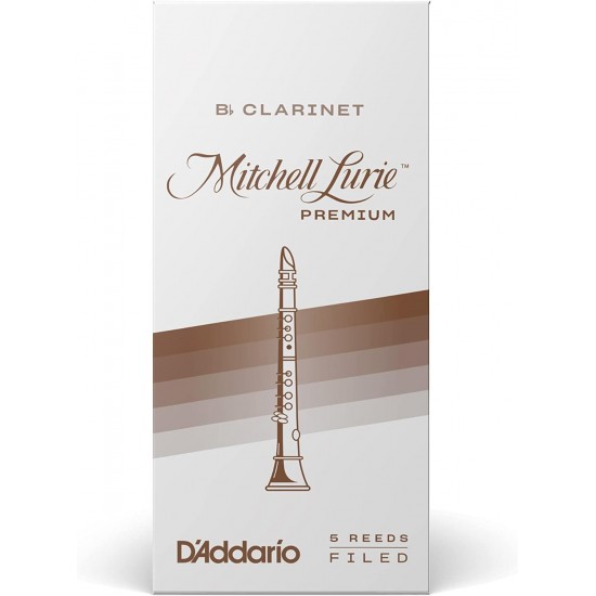 D’Addario Woodwinds Mitchell Lurie Premium Bb Clarinet Reeds, 5-pack