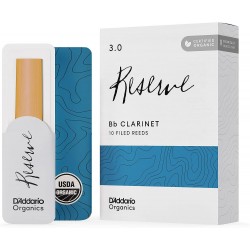 D'Addario Organic Reserve Bb Clarinet Reeds - Reeds for Clarinet - The First & Only Organic Reed - 10 Pack