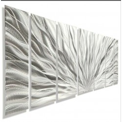 handmade Silver Etched Metallic Wall art modern Design - By Jon Allen