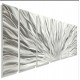 handmade Silver Etched Metallic Wall art modern Design - By Jon Allen