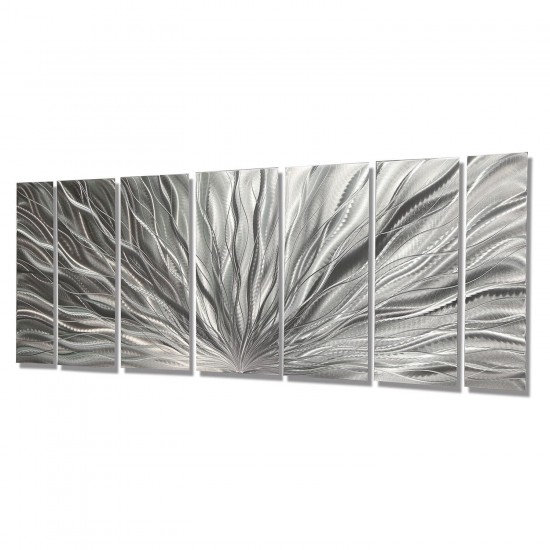 handmade Silver Etched Metallic Wall art modern Design - By Jon Allen