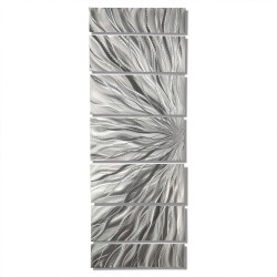 handmade Silver Etched Metallic Wall art modern Design - By Jon Allen