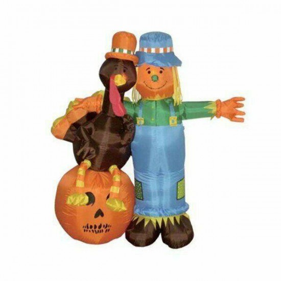 Halloween Thanksgiving Pumpkin Large Inflatable Holiday Decor Outdoor LED Lights