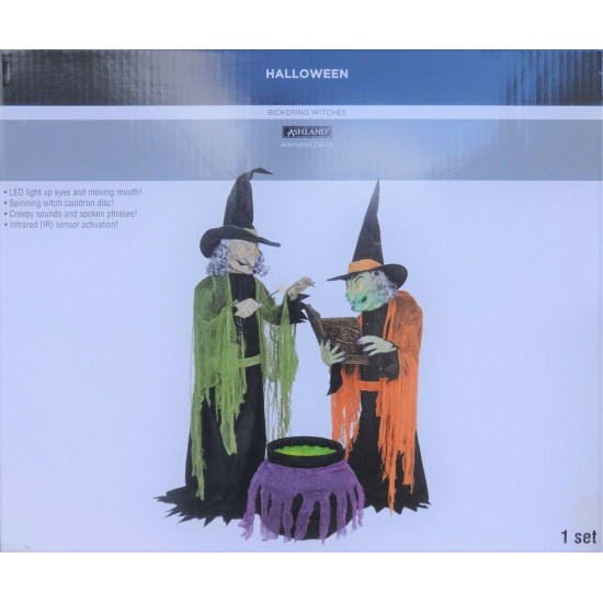 Animated Witches and Cauldron Halloween Prop 5' Indoor/Outdoor New