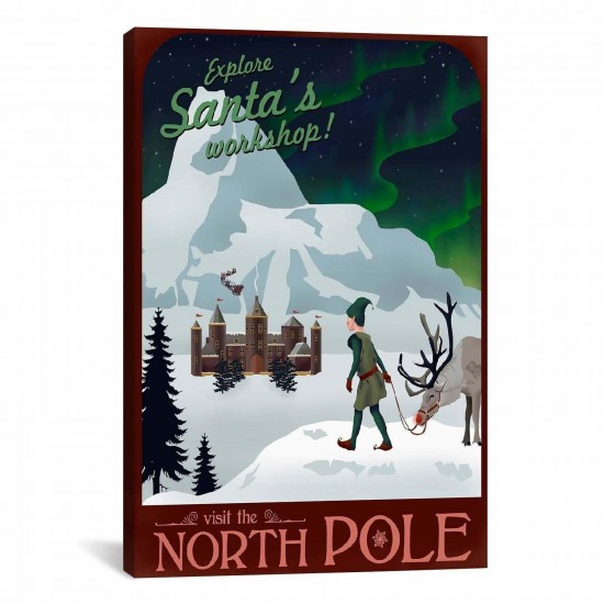 iCanvas ART  North Pole Christmas Canvas Print Wall Art  Small