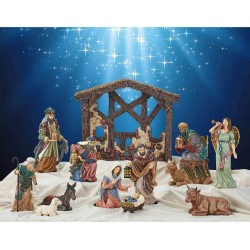 KIRKLAND SIGNATURE 13 PC. HAND PAINTED NATIVITY SET *NIOB*