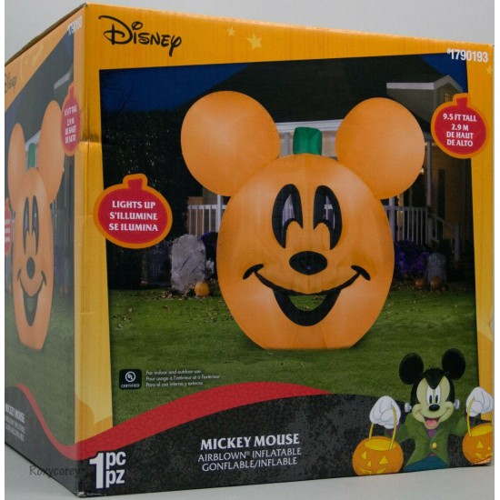 Gemmy Disney 9.5 ft Halloween Mickey Mouse Jack O Lantern Pumpkin Inflatable NIB