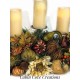 Fall Floral Arrangement Decorated 3 Arm Candleholder Centerpiece