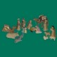 Nativity Scene Figures Crib Carved 4 11/16in,Colour