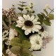 Autumn Pumpkin Centerpiece, Fall White Pumpkin And Sunflower Tabletop Decor