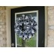 Black White and Silver Spider Halloween Deco Mesh Front Door Wreath, Porch Patio