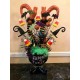 HALLOWEEN CENTERPIECE NOT WREATH CAULDRON WITCH LEGS FEATHER FLORAL RAZ DECOR