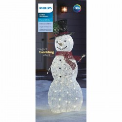 NEW - Philips 120 LED Christmas Glitter Snowman Pure White - 42