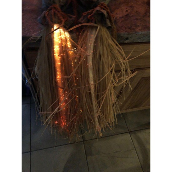 54” Fiber Optic Scarecrow Pumpkin Witch Hat JOL Fall Hay Halloween Trendmasters