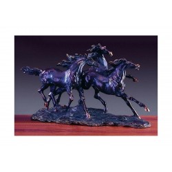 Bronze Finished Resin Sculpture Three Running Horses 18