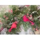 WINTER SNOWMAN COUNTRY FARMHOUSE CARDINALS EVERGREENS WREATH DOOR DECOR