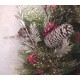 WINTER SNOWMAN COUNTRY FARMHOUSE CARDINALS EVERGREENS WREATH DOOR DECOR