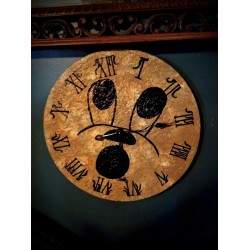 Halloween , Moon, Clock, Face, Wood , Metal Handles,