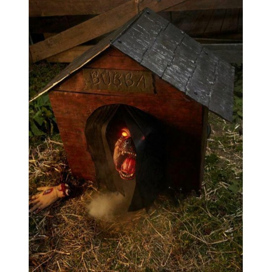 2.8' Possessed Dog & Doghouse Motion Activated Animatronic Halloween Decoration