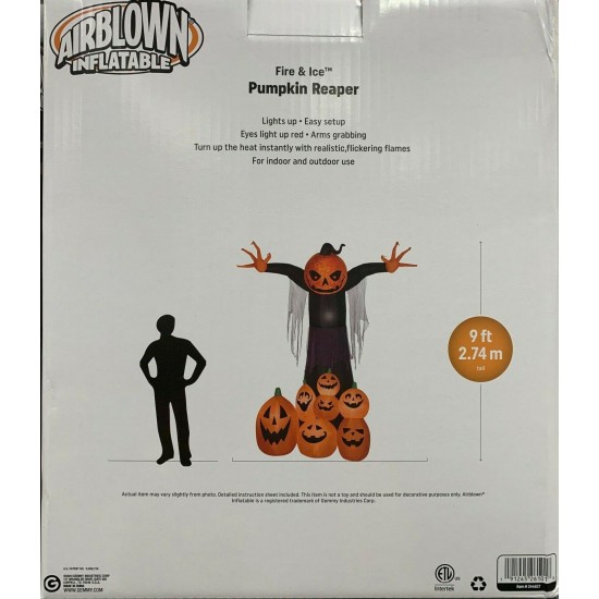 HALLOWEEN LightShow Projection Airblown Pumpkin Reaper 9 ft. - SHIPS FREE!