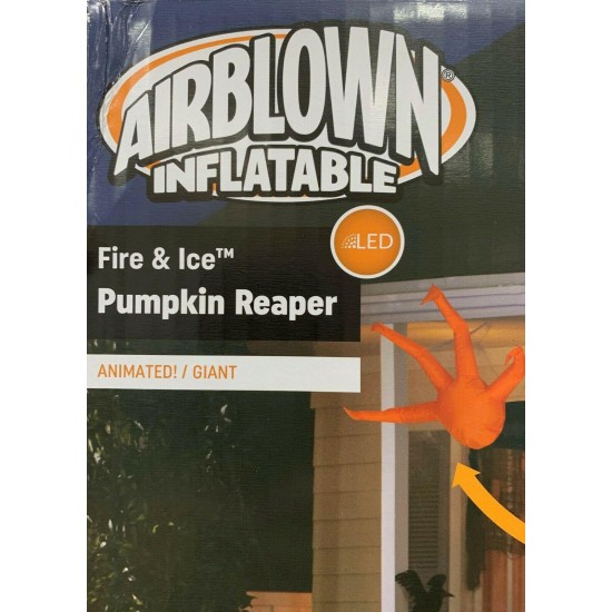 HALLOWEEN LightShow Projection Airblown Pumpkin Reaper 9 ft. - SHIPS FREE!