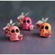 Glitterville Halloween Anthropologie Floral Skull Figure Set Of 3