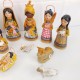 Vtg Hand Made Painted Clay Russian Doll Christmas Nativity Set Figurines