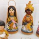 Vtg Hand Made Painted Clay Russian Doll Christmas Nativity Set Figurines