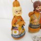 Vtg Hand Made Painted Clay Russian Doll Christmas Nativity Set Figurines