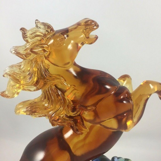 Amore Jewell Leaping Horse birthday wedding ornament gift Liuli Crystal Glass