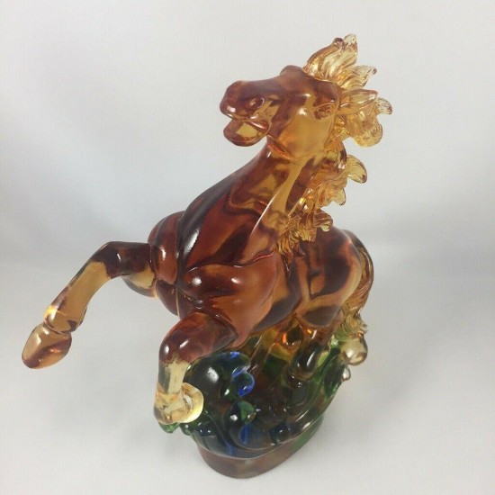 Amore Jewell Leaping Horse birthday wedding ornament gift Liuli Crystal Glass