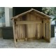 Folding Large Walnut Nativity Stable Christmas Creche Collapsible Shed Compact