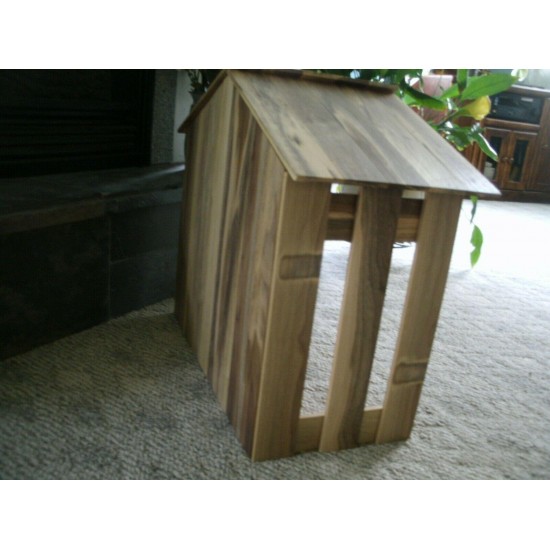 Folding Large Walnut Nativity Stable Christmas Creche Collapsible Shed Compact