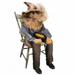 4.5' Motion & Sound Activated Resting Scarecrow Animatronic Halloween Decoration