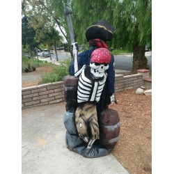 7' Skeleton Pirates solid wood Halloween Prop Yard Decor