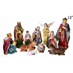 Nativity Set - 11 Nativity Figurines - Baby Jesus, Mary, Joseph,Shepher