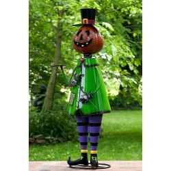 5ft Tall Metal Pumpkin Head Halloween Figurine Decoration