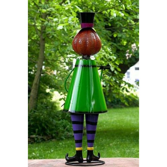 5ft Tall Metal Pumpkin Head Halloween Figurine Decoration