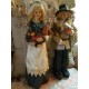 VINTAGE THANKSGIVING TALL DECORATIVE PILGRIM COUPLE HARVEST