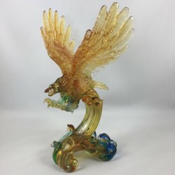 Amore Jewell Flying Eagle figurines ornament Fengshui Liuli Crystal glass gift