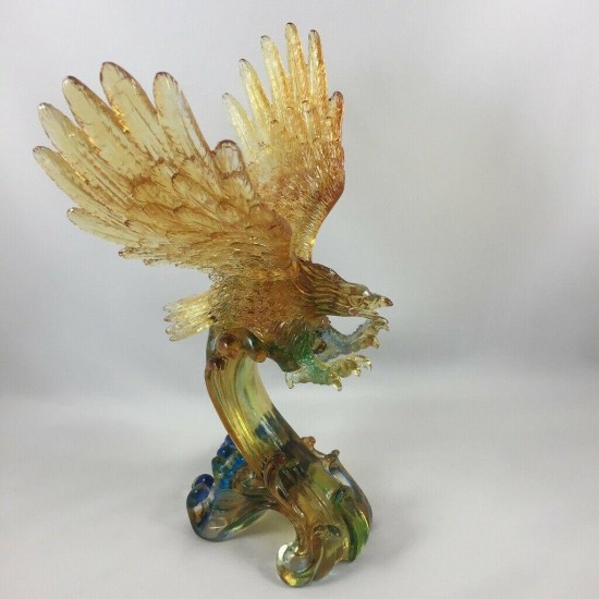 Amore Jewell Flying Eagle figurines ornament Fengshui Liuli Crystal glass gift