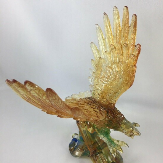 Amore Jewell Flying Eagle figurines ornament Fengshui Liuli Crystal glass gift