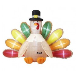 6.5 FT Thanksgiving Airblown Inflatable Lighted Turkey Harvest Yard Decor