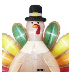 6.5 FT Thanksgiving Airblown Inflatable Lighted Turkey Harvest Yard Decor