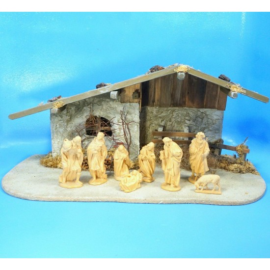 MANGER CRECHE Lepi Italy 8-Wood Figure Jesus Mary Joseph Grodner Tal Val Gardena