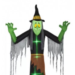 12FT Halloween Airblown Inflatable Witch lighted Short Circuit Gemmy Prop Decor