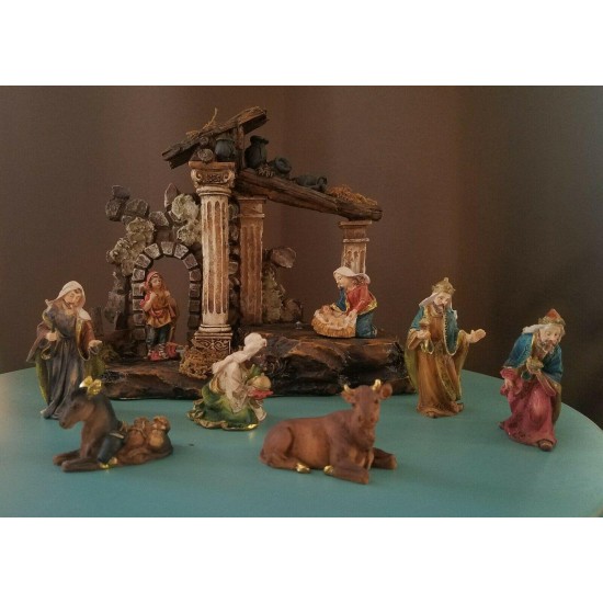 MAGNIFICENT DETAILS CHRISTMAS NATIVITY SET CHECHE MANGER BABY JESUS MUST SEE