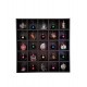 25 Piece Ebony Wood Christmas Ornament Display Hanging Case Advent Calendar Box