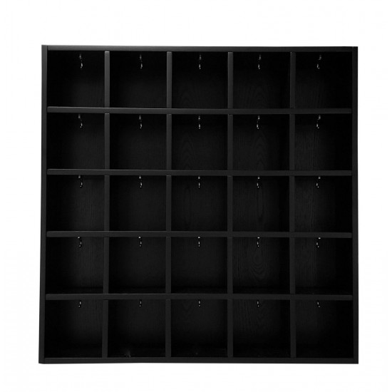 25 Piece Ebony Wood Christmas Ornament Display Hanging Case Advent Calendar Box